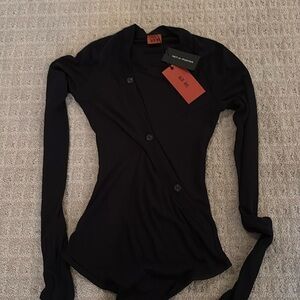 ALIX NYC button front long sleeve bodysuit NWT